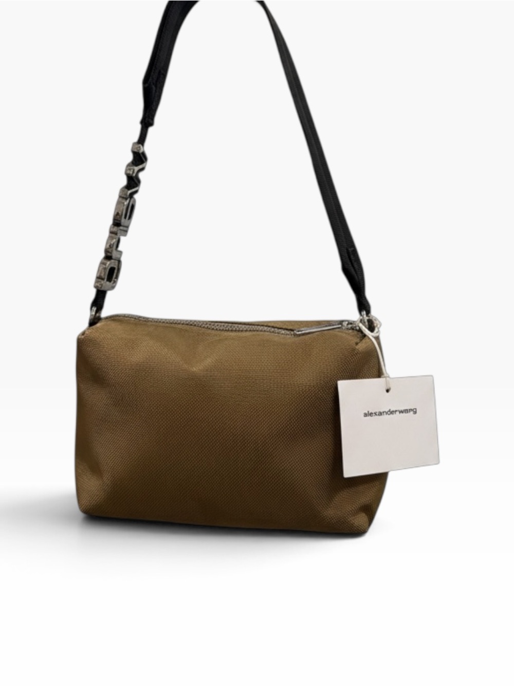 Alexander Wang heiress sport bag in khaki nwt logo charm handle